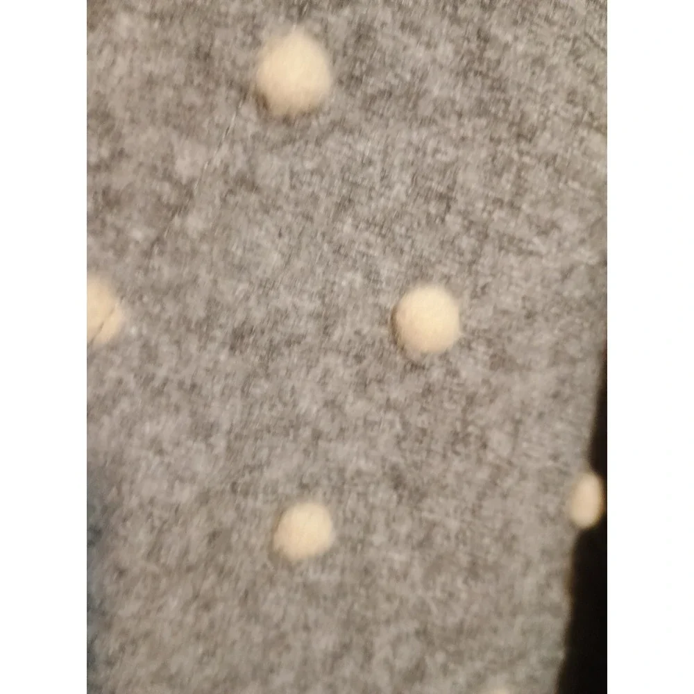 NWT Madewell Texture/Thread Boxy Bobble Cardigan Woman's Gray White Polka Dot M - Picture 5 of 12